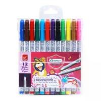 ราคา สีเมจิค ปากกาเคมีสีน้ำ 12 สี มาสเตอร์อาร์ท MasterArt Water Colour Pens 12 Colors ปากกาสี ปากกาเมจิก ไม่ ซึม [กล่องละ12สี] ปากกา มาร์กเกอร์ graffit (1729720699882342528)