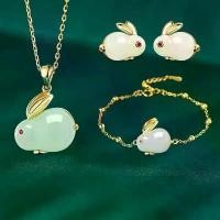 ราคา สร้อยคอและจี้ห้อยคอ กระต่ายหยก เครื่องประดับหูกระต่ายน่ารัก ของขวัญผู้หญิงสวย พร้อมกระต่ายหยก ญ แยม pure gem หิน - หยกแท้ (1732704124841854650)