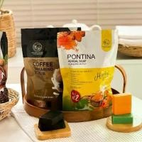 ราคา สบู่พรทิน่า PONTINA สบู่สมุนไพร ของแท้ สบู่สูตรสมุนไพร โสม ขมิ้น & สบู่สูตร สครับกาแฟ มะขาม พรทิน่า Cleansing (1731157610033613127)