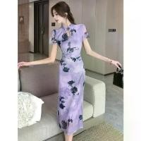 ราคา ชุดกี่เพ้า พิมพ์ลายผีเสื้อ สีม่วง สำหรับผู้หญิง ราคาไม่แพง หรูหรา เอวสูง เดรสยาว รัดรูป เหมาะสำหรับฤดูร้อน ใหม่ในปี 2025 ชุด ไทย สไบเฉียง สีเขียว ผ้า ไทย สีม่วง ชุด ลาว เว (1731402180596433954)