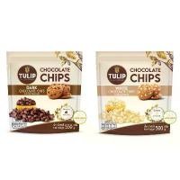 ราคา 【เก็บเงินปลายทาง】 ช็อกโกแลตชิพ ไวท์ชอคชิพ ทิวลิป เม็ดกลาง ขนาด 550 กรัม (1732661532992963859)