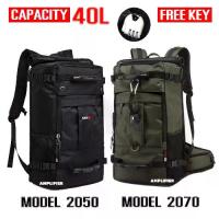 ราคา [COD] [แถมกุญแจ] กระเป๋าเป้ เดินป่า กระเป๋าเดินทาง สะพายหลัง สะพายไหล่ ถือ กันน้ำ Traveler Backpack 40 ลิตร (1732452766429578509)