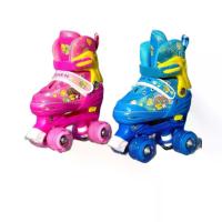ราคา [พร้อมส่ง] รองเท้าสเก็ต โรลเลอร์สเกต Rollerskate สำหรับเด็กหญิงและชาย รุ่น 2 ล้อคู่ ปรับขนาดไซส์ได้4ระดับ 2สี 2ไซส์(ล้อ PU อย่างดี มีไฟ) (1732638912971965768)