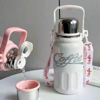 ราคา กระติกน้ำ Coca-Cola กระติกน้ำร้อน ความจุมาก แบบพกพา สแตนเลสคุณภาพสูง เหมาะสำหรับนักเรียน ด้ามจับ ถ้วย Coca-Cola (1732218765078463913)