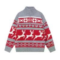 ราคา Christmas Deer Color-Block Jacquard Turtleneck Sweater European and American Street Fashion Autumn Winter Men's Half-Zip Stand Collar Pullover Long Sleeve Sweater (1733366636013782949)