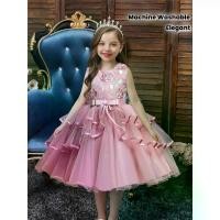 ราคา Girls' Elegant Princess Wedding Dress with Puffy Sleeves & Floral Bow - A-Line Knee-Length Formal Party Dress with Layered Tulle Skirt, Machine Washable Birthday/Christmas Gift f (1733244393832678656)