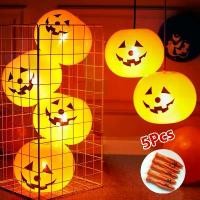 ราคา Halloween pumpkin balloons with lights ลูกโป่งฟักทองฮาโลวีนมีไฟ 5ลูก ลูกโป่งไฟ สินค้าตกแต่งฮาโลวีน (1733023347062965769)