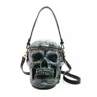 ราคา 2025 Creative Funny Personality Ghost Head Bag Metal Skull Crossbody Bag Halloween Crossbody Shoulder Bag for Men and Women (1733314057014773135)