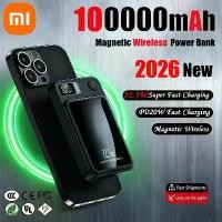 ราคา [COD] Xiaomi 100000mAh Magnetic Wireless Power Bank Fast Charger For Magsafe Portable Auxiliary Battery Pack For iphone Huawei Samsung (1733440305591977539)