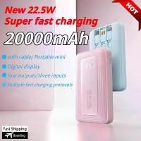ราคา [COD] Fast Charging 20000mAh Power Bank with Built-In Cable Portable External Battery for Iphone Samsung Xiaomi (1733044855565944519)