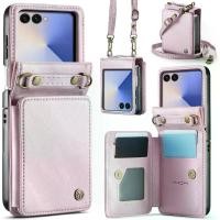 ราคา กระเป๋าสะพายข้าง, ไวนิช, สำหรับ Samsung Galaxy Z Flip 7, เคสกระเป๋าสตางค์, พร้อมที่ใส่บัตรปิดกั้น RFID, ขาตั้งสายรัด, กันกระแทก, ฝาครอบโทรศัพท์แบบพลิกได้, สำหรับผู้หญิงและผู้ชาย, สีโรสโกลด์ (173230188