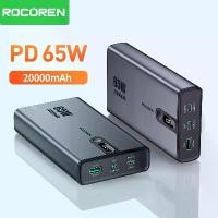 ราคา [COD] Rocoren Portable 65W 20000mAh Power Bank Fast Charger External Battery 20000mAh Powerbank For iPhone16 15 Pro Max Xiaomi MacBook (1733350165532673927)