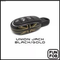 ราคา ที่นิยมมากที่สุด กรอบกุญแจโลหะเข้ารูปแต่ง แบบ Slim ลาย Union Jack (Gold/Black) [สำหรับ Gen3 NEW MINI รุ่น F54/F55/F56/F57/F60] (1732632897500382908)
