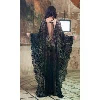 ราคา Transparent lace robe Gothic swimsuit, black witch costume, vampire costume, sexy costumes for women, open back, beach robe, lingerie, burqa, lace costume, large transparent long dress (17328547493524