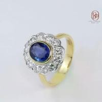 ราคา Blue Sapphire แหวนไพลินล้อมเพชร (1733169390709933581)