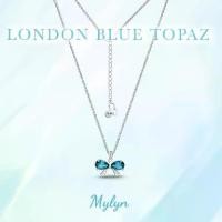 ราคา Mylin - สร้อยเงินแท้ชุบทองคำขาว Blue Ribbon Necklace ประดับพลอยแท้ London Blue Topaz (ลอนดอน บลูโทแพซ) (1733164348854208369)