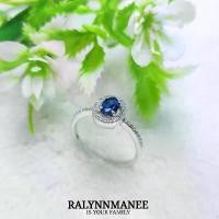 ราคา D6409 แหวนพลอยไพลินแท้ ( Natural Blue Sapphire ) ตัวเรือนเงินแท้925 ชุบทองคำขาว ไซส์53,ไซส์59 แก้ไซส์ฟรี (1732583778620442541)