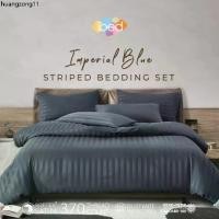 ราคา ขายร้อน ibed ชุดผ้าปูที่นอนทอลาย Softex Satin (ทอลายริ้ว) Imperial Blue 3.5 ฟุต,5 ฟุต,6 ฟุต - STRIPED COLLECTION (1732482814884218360)