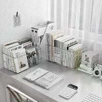 ราคา Desktop Book Storage Box Transparent Desk Organizer Stationery Storage Box Office Dormitory Plastic Organizer Basket (1733282360867194615)