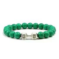 ราคา Natural Turquoise Bead Bracelet Matte black stone bracelet Multi-colored turquoise bracelet Gold and silver plated dumbbell bracelet (1733335452704147265)