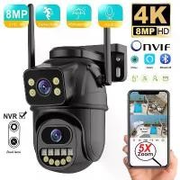 ราคา [COD] 4K 8MP Security Camera 5X Zoom Dual Lens Dual Screen Outdoor WiFi Home Protection 6MP IP PTZ CCTV Video Surveillance Camera (1733200153394841155)