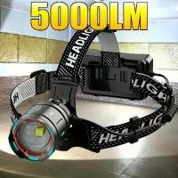 ราคา Most Powerful LED Headlamp, High Power Rechargeable Headlight, 3-Mode Portable Headlamp, Ultra-Bright Head Lamp for Work, Outdoor Activities, Camping, Hunting, Fishing, etc กระเช (1733372936109459064)