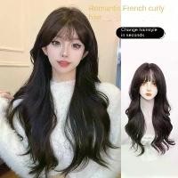 ราคา Front Lace Middle Part Lazy Wig Big Wavy Curly Hair Full Wig Cap French Air Smooth Full Wig Set (1733240230237734752)