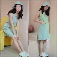 ราคา เดรสลูกฟูกพร้อมหมวกบัคเกต Outfits Dress (1729826830673480318)