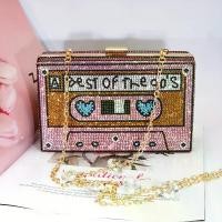 ราคา Women's Single Shoulder Bag New Fashion Retro Full Diamond Evening Clutch Bag Magnetic Bag Party Dress Women's Small Square Bag Chain Single Shoulder Crossbody Bag Suitable for P (1733414890317972893)