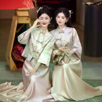 ราคา 2025 New Chinese Style Bridesmaid Dress Sister Dress Best Friend Outfit New Sister Group Spring Summer Niche High-end Satin Suitable for Daily Wear (1733062666976593305)