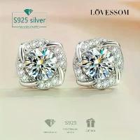 ราคา 925 Sterling Silver Windmill Rose Diamond Earrings - Women, Girlfriend, Wife Wedding Engagement Birthday Gift (1733093456960456484)