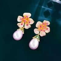 ราคา Vintage-Inspired Luxurious Teardrop Earrings with Sparkling Orange Flowers & Pink Rhinestones - 18K Golden Plated, 925 Sterling Silver Hooks, Perfect for Weddings, Parties, and F (1733256720382199539)
