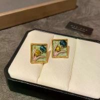 ราคา Real Gold Plated Vintage Monet Garden Earrings for Women Sterling Silver Baroque Natural Freshwater Pearl Studs (1733383395150103755)