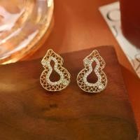 ราคา New Chinese Style Gourd Fulu Zircon Earrings Festive Fashion Exquisite Hollow Silver Needle Earrings Chinese Style Internet Celebrity Jewelry (1733378054980667198)