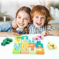 ราคา Wooden 16-Piece Shape Matching Blocks Children's Shape and Color Recognition Game Kindergarten Educational Early Learning Toys (1733159186854872892)