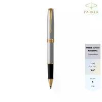 ราคา Parker Sonnet Stainless Steel With Gold Trim Rollerball Pen 0.7 ปากกาโรลเลอร์บอลซอนเนต17 สแตนเลส จีที 0.7 มม. (1733359937003227059)
