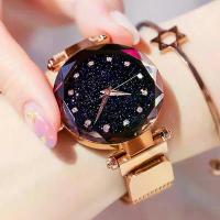 ราคา ส่งฟรี. นาฬิกาข้อมือผู้หญิง Rose Gold สุดหรู Starry Sky นาฬิกาข้อมือหญิงแม่เหล็กนาฬิกา Rhinestone กันน้ำ (1733234651941143672)