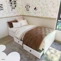 ราคา Disney Home เตียง 2 ลิ้นชัก DISNEY รุ่น MICKEY-MC 3.5 ฟุต สีขาว (110x204x28 ซม.) (1733066232830461178)