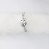 ราคา แหวนเพชรชูพร้อมฝังก้านแหวนก้านตัวเรือนเงินแท้ 925 ฝังเพชร Mossanite (โมอีส) รูปทรงกลม ขนาด 0.50 กะรัตแหวนชุบทองคำขาว แบรนด์ Darmas Jewelry มีใบรับรอง (เลือกขนาดทักกล่องข้อความ (1732045228954520428)