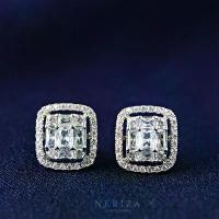 ราคา Neriza Jewelry/ ต่างหูติดหูเพชรประกบประกายเทียบเท่าเพชรแท้ NE162 (1733324777412921040)