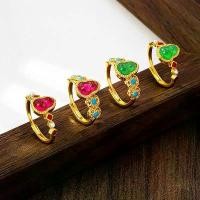 ราคา 999 Gold-Plated Design Zircon Inlaid Open Gourd Ring Women's Ethnic Trend Court Style Jewelry (1733450161966384711)