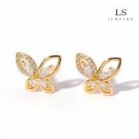 ราคา jewelry ต่างหูทอง 18k เพชรต่างหูง่ายผีเสื้อผู้หญิง 428e (1731973486425442248)