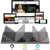 ราคา [COD] Portable Mini Three Folding Wireless Bluetooth Keyboard Foldable Touchpad Keypad for IOS Android Windows ipad Tablet Laptop (1733235736088315326)