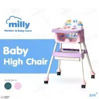ราคา Milly เก้าอี้กินข้าวเด็ก พับเก็บได้ เบาะหนังลายการ์ตูน ล้อล็อคได้ พร้อมถาดอาหาร และที่เก็บของด้านล่าง เด็ก ပ ေ ဗ ူ း အ မ ျ ိ ု rocking kids ทาน ข้าว เบบี้ แทททู นอน แรก เกิด (1732589916258076427)