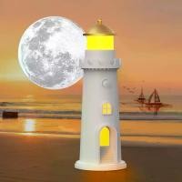 ราคา New Moonlight Lighthouse Projection Lamp Human Body Sensing Night Light RGB Colorful Gradient Atmosphere Lamp Creative Table Lamp Ornament (1732855921526604972)