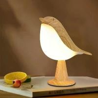 ราคา A Cute Little Bird LED Desk Lamp, Three-Level Adjustable Bedside Lamp, Artistic Night Light, Rechargeable Touch-Control Desk Lamp, Magpie Bird Night Light (Maple Leaf Color) Holiday Gift (173344625056