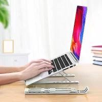 ราคา แล็ปท็อปแบบพกพาขาตั้งที่วางแบบพับเก็บได้โต๊ะอลูมิเนียมอัลลอยด์อเนกประสงค์ขายึดปรับได้สำหรับ Mac/pad/แล็ปท็อป/ที่วางโน๊ตบุ๊ค Laptop Stand (1733017621162460338)