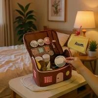 ราคา 2025 New Cute Little House Makeup Bag for Women, Large Capacity Portable Travel Toiletry Organizer with Compartments (1733035717223090173)