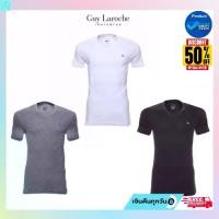 ราคา [COD] Guy Laroche BODY FIT 100% Cotton Short Sleeve V-Neck T-Shirt for Men in Black/White/Grey (1733358502886540292)