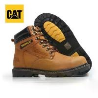 ราคา รองเท้าออกกำลังกาย Caterpillar steel head Anti-puncture genuine leather hiking boots safety boots men running shoes CAT outdoor hiking shoesรองเท้าล้างน้ำ (1733285688939480549)